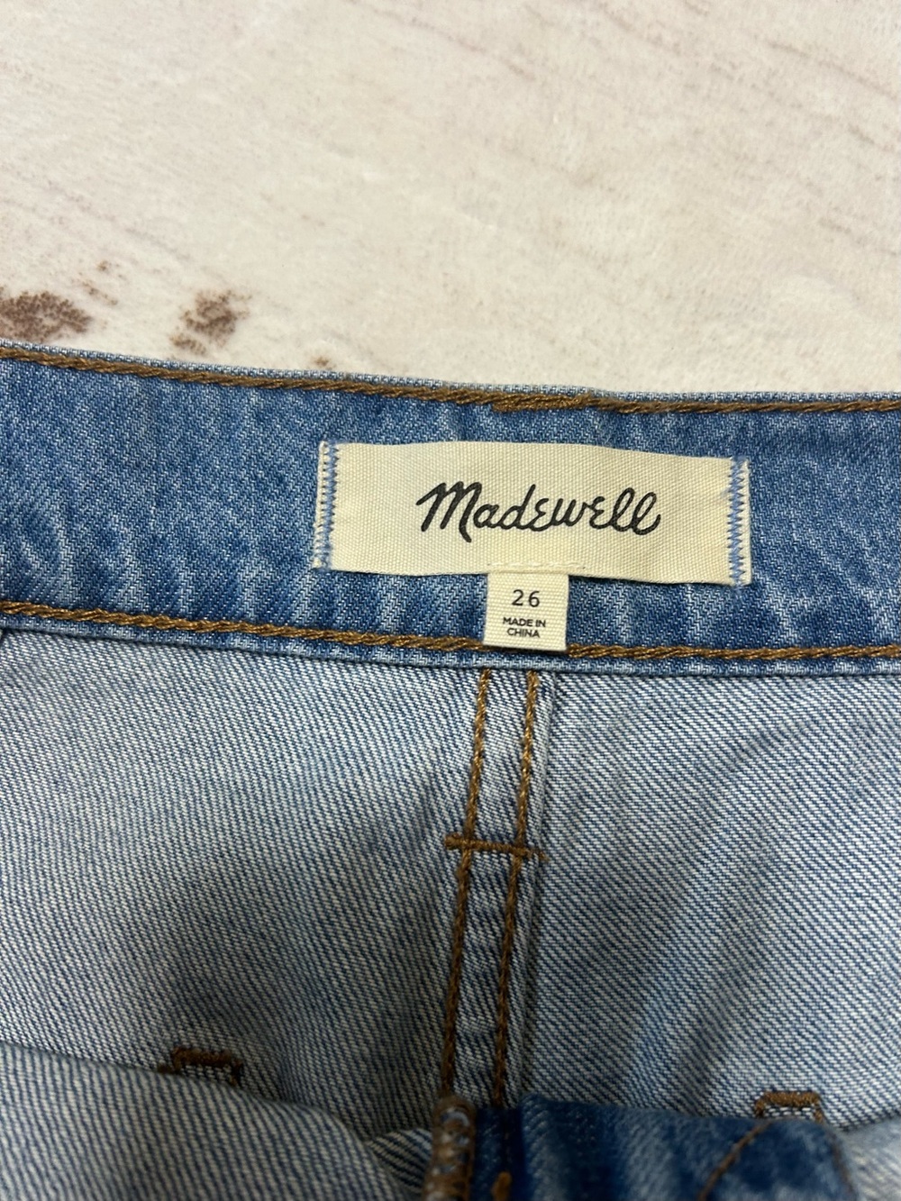 Madewell Size 26 Wide Leg Utility Jeans Side Slit 100% Cotton - Picture 6 of 10